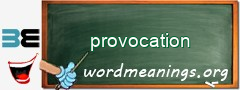 WordMeaning blackboard for provocation